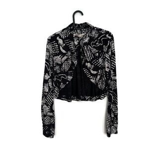 COMME DES GARÇONS Y2K Crop Print Blouse / Size S